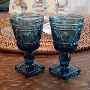 vtg Indiana Glass Co. Pr Cordial glasses